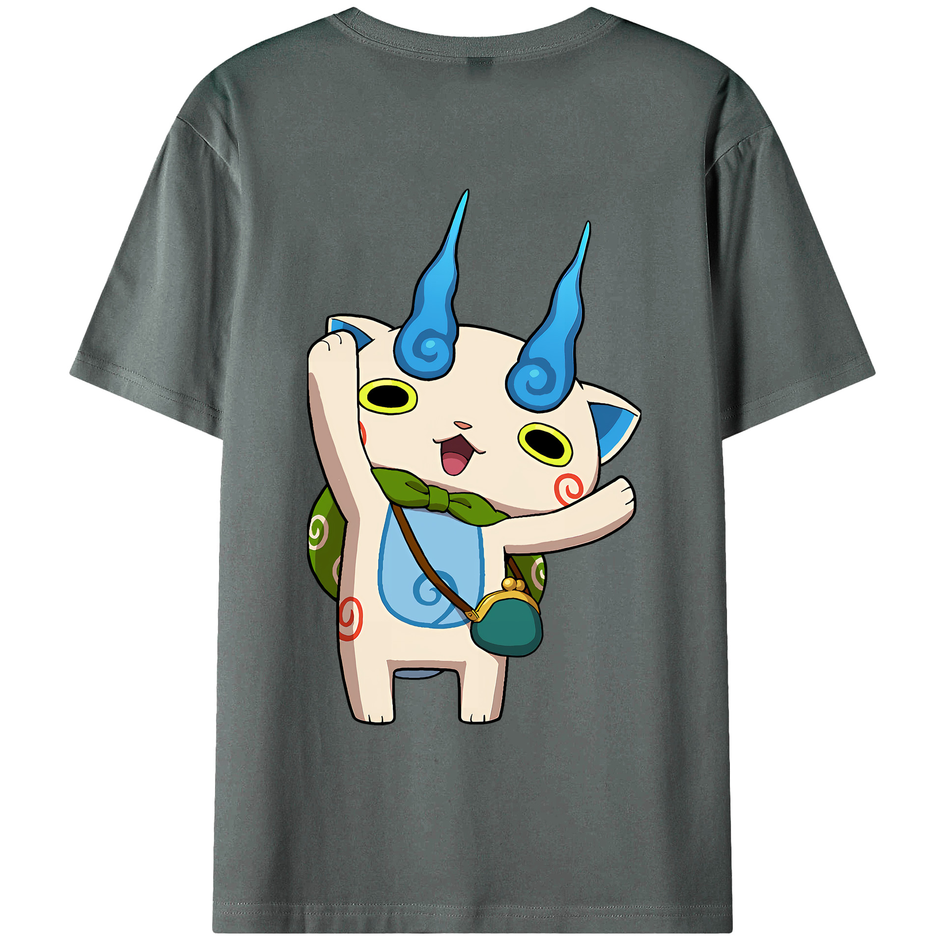 （画像用） 妖怪ウォッチ Yo-kai Watch 綿100％ メンズ半袖Tシャツ（バックプリント） 通気性